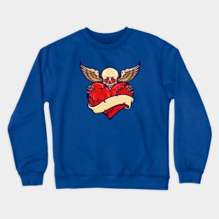 Winged Heart Skull Crewneck Sweatshirt